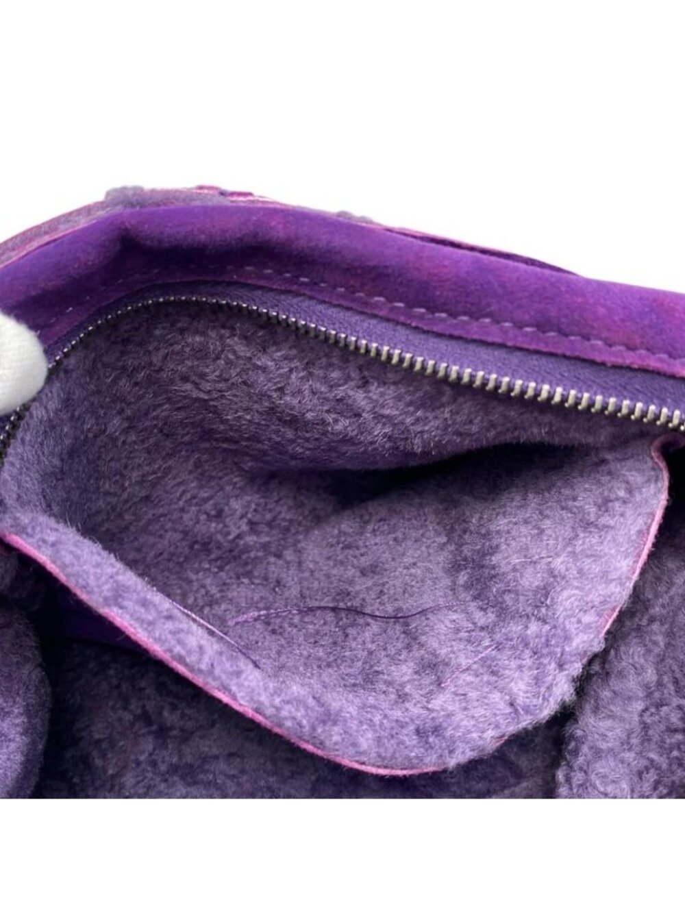 ★SOLD★ Chanel Shoulder Bag Mouton Suede CC Logo Purple Silver - Picture 12 of 16